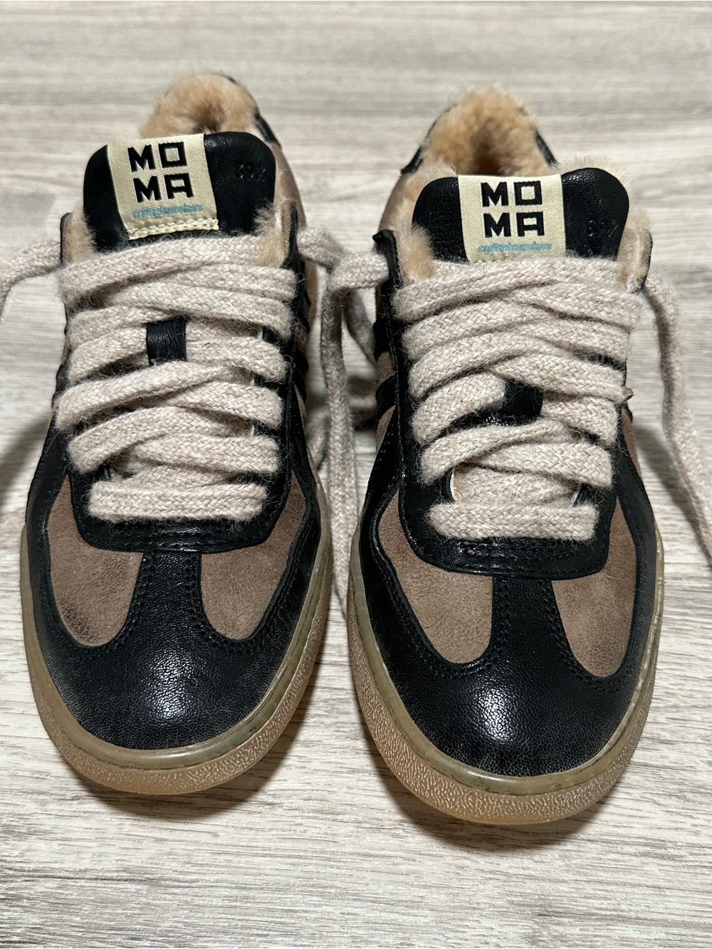 MOMA Handmade Italy Shearling Suede Leather Sneakers EU 39 US 8.5